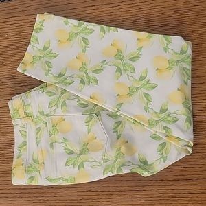 New Size 12 Lemon Print Crop Jeans